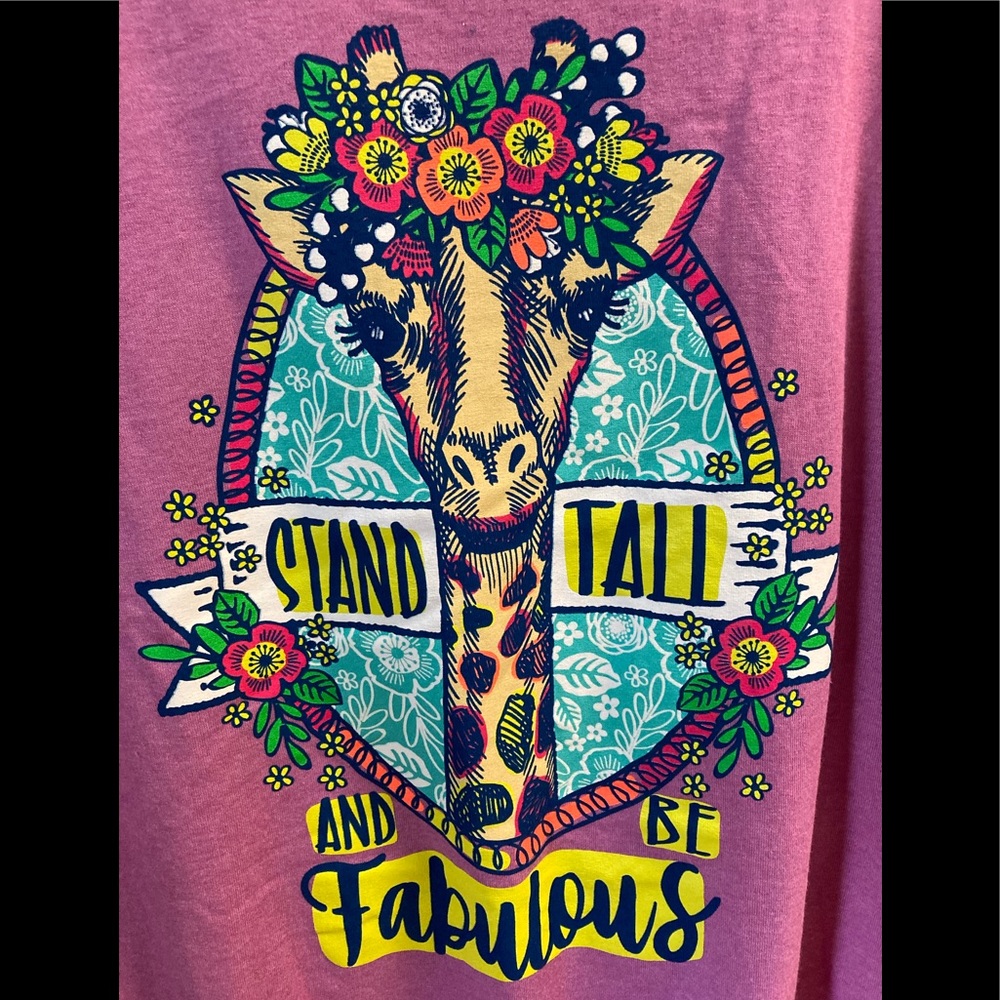 “Stand Tall and Be Fabulous“ giraffe t-shirt